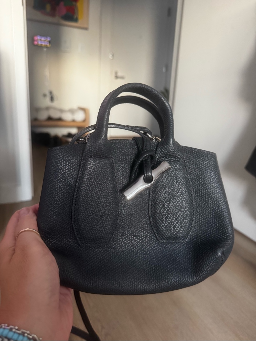 Longchamp Leather Roseau Crossbody Bag with Toggle - Picture 4 of 7